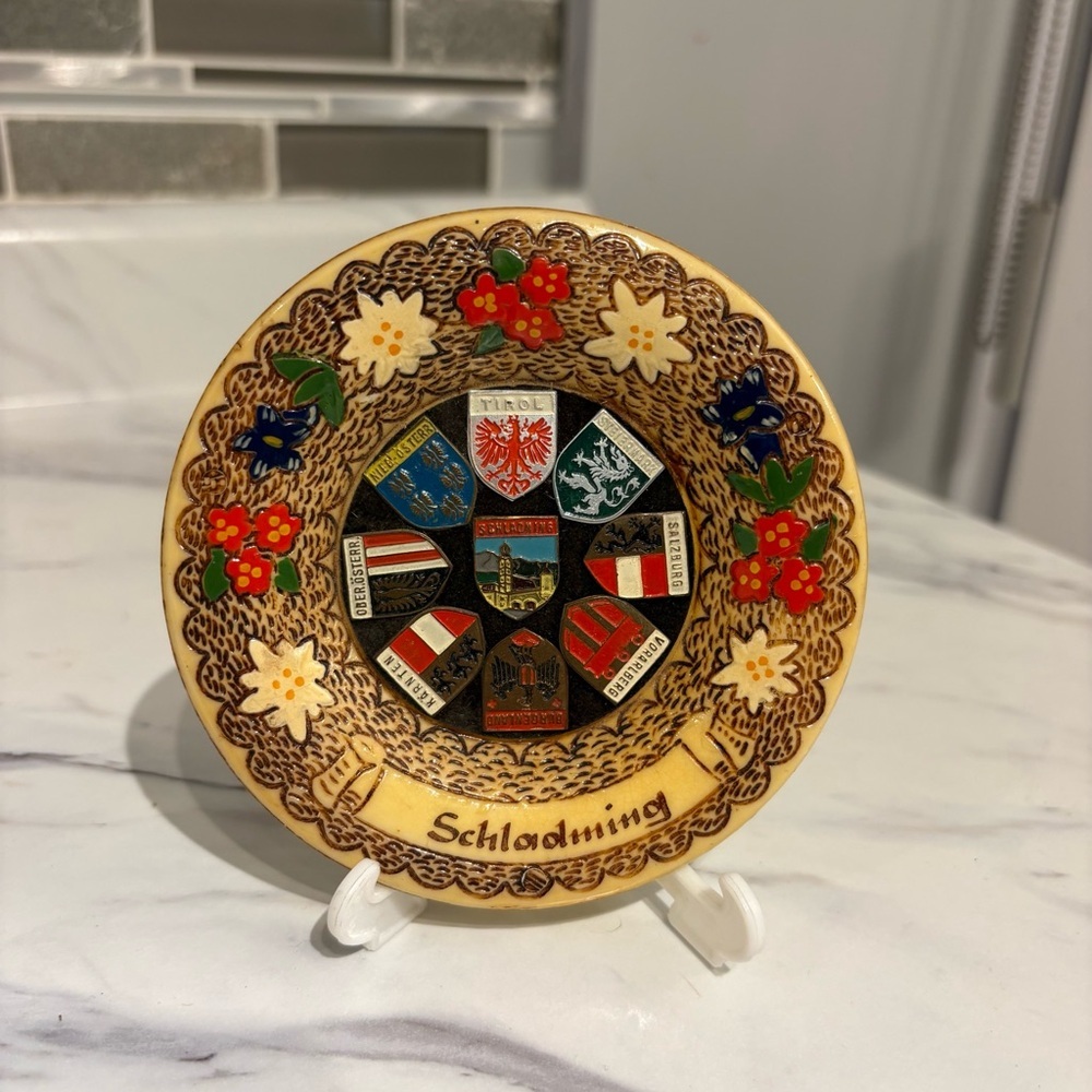 Vintage Schladming Austria‎ miniature plate wall hanging Austrian Souvenir